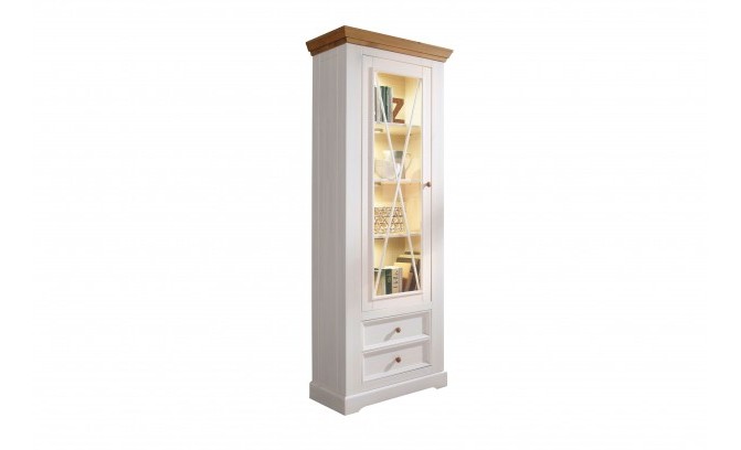 Шкаф для посуды 12 Форест массив сосны (белый воск/бейц-масло)